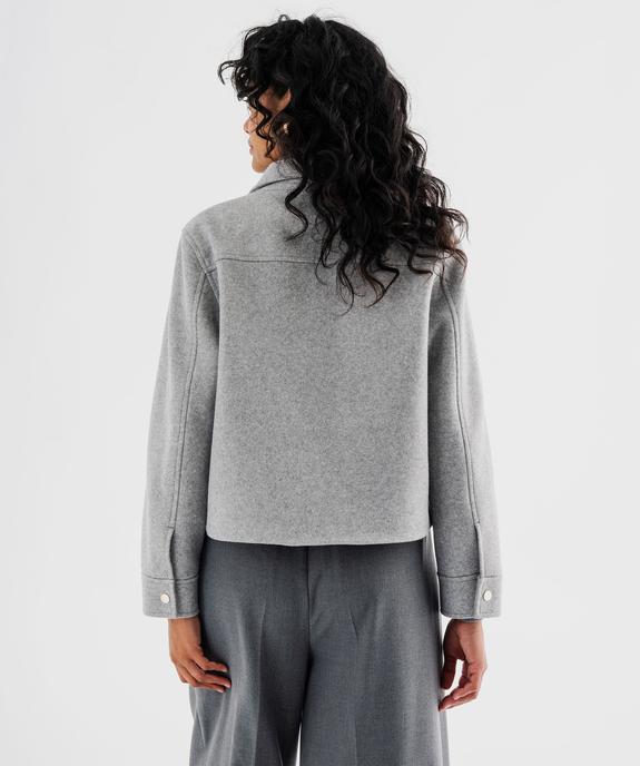 Veste courte aspect drap de laine femme vue3 - GEMO(FEMME PAP) - GEMO