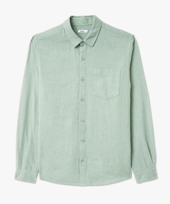 Chemise à manches longues en lin et coton homme vue4 - GEMO 4G HOMME - GEMO