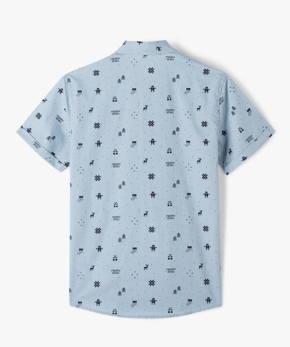 Chemise de Noël garçon à manches courtes avec poche poitrine vue3 - GEMO (JUNIOR) - GEMO