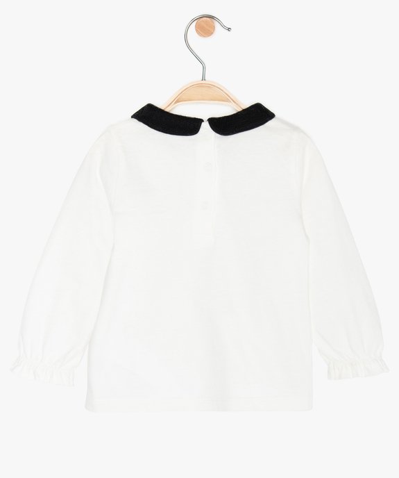 Tee-shirt bébé fille à col Claudine en sequins et tulle vue2 - GEMO(BEBE DEBT) - GEMO