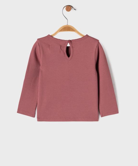 Tee-shirt manches longues en maille côtelée bébé fille vue3 - GEMO 4G BEBE - GEMO