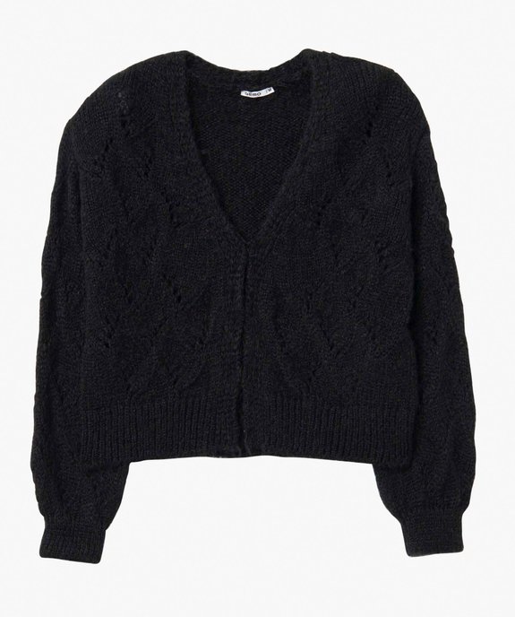 Gilet femme en maille fantaisie ajourée vue4 - GEMO(FEMME PAP) - GEMO