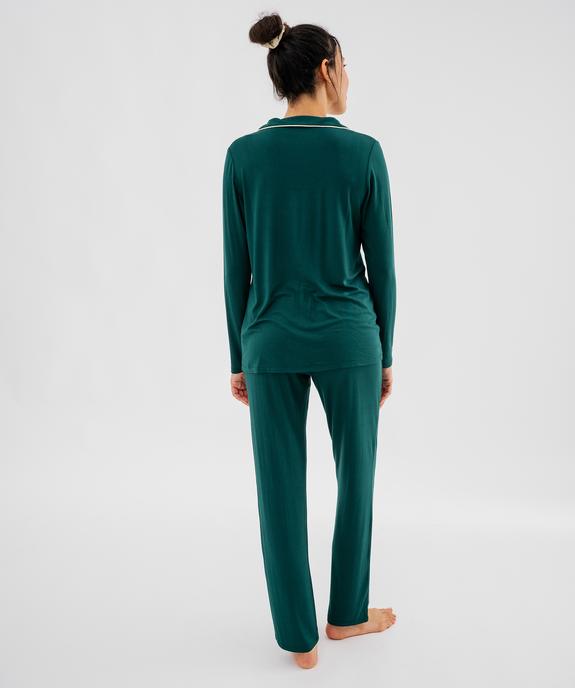 Pyjama boutonné en viscose femme vue3 - GEMO 4G FEMME - GEMO