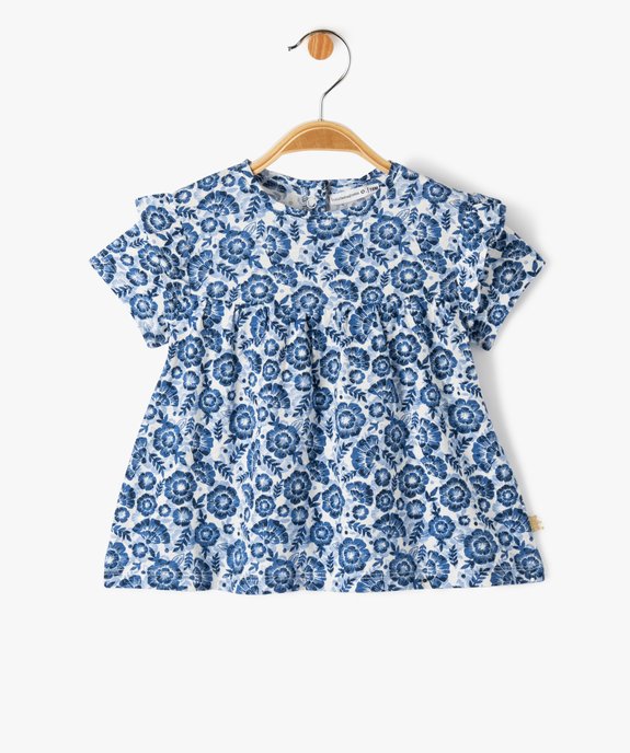 Tee-shirt bébé fille fleuri à manches courtes - LuluCastagnette vue1 - LULUCASTAGNETTE - GEMO