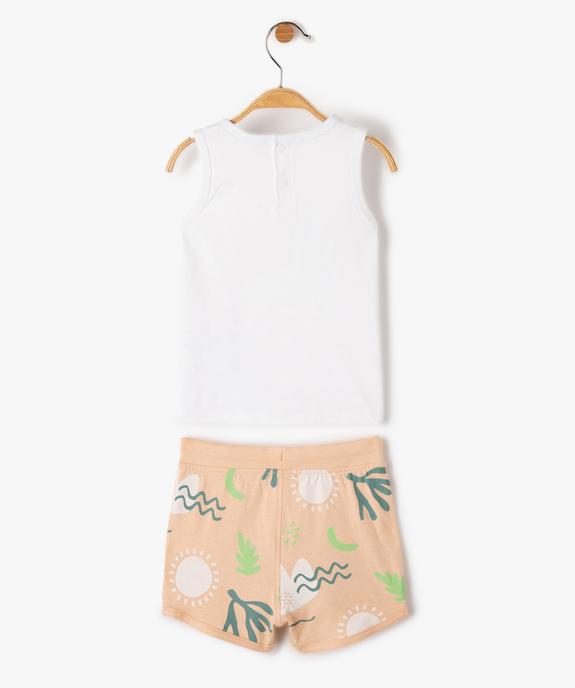 Ensemble bébé fille 2 pièces : short + débardeur imprimés vue4 - GEMO(BEBE DEBT) - GEMO