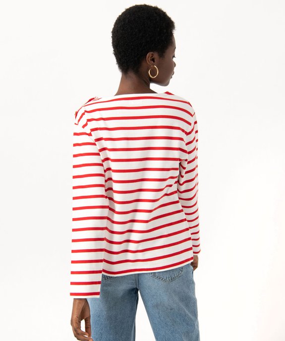 Tee-shirt rayé à manches longues femme vue3 - GEMO(FEMME PAP) - GEMO