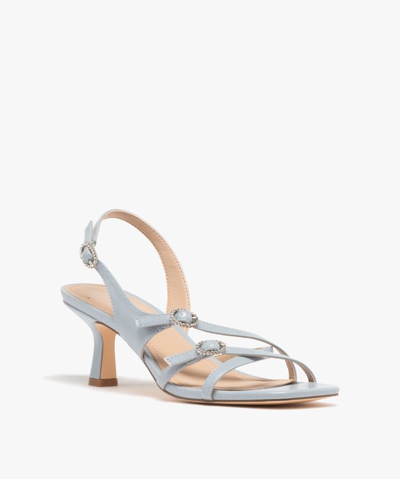 Sandales à talon avec brides et boucles en strass femme vue2 - FOLLOW ME - GEMO