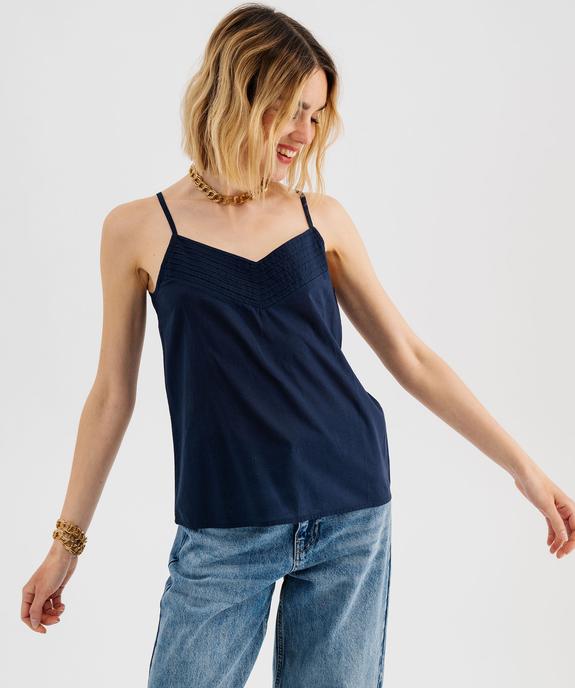 Débardeur à fines bretelles en coton femme vue1 - GEMO(FEMME PAP) - GEMO