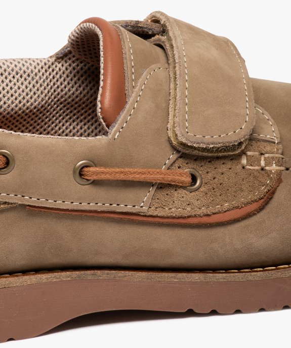 Chaussures bateau homme dessus cuir à scratch - Tanéo vue6 - TANEO - GEMO