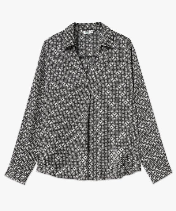 Blouse à manches longues imprimée en matière fluide femme vue4 - GEMO 4G FEMME - GEMO
