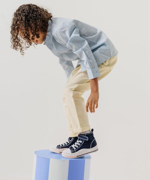 Pantalon chino en coton et lin avec taille ajustable garçon vue4 - GEMO (ENFANT) - GEMO