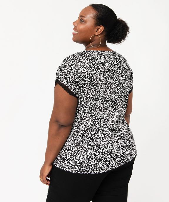 Tee-shirt imprimé à manches courtes à col V femme grande taille vue3 - GEMO 4G GT - GEMO
