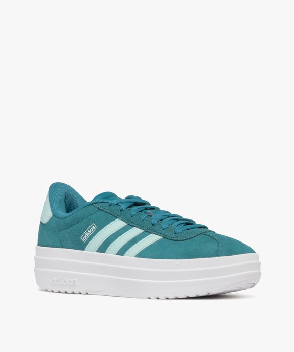 Baskets en cuir VL Court bold avec semelle plateforme femme - Adidas vue2 - ADIDAS - GEMO