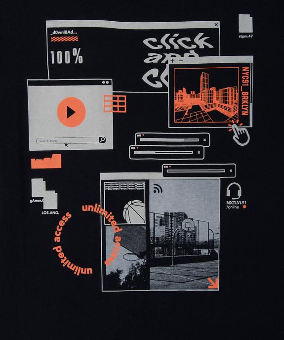 Tee-shirt imprimé en coton garçon vue2 - GEMO (JUNIOR) - GEMO