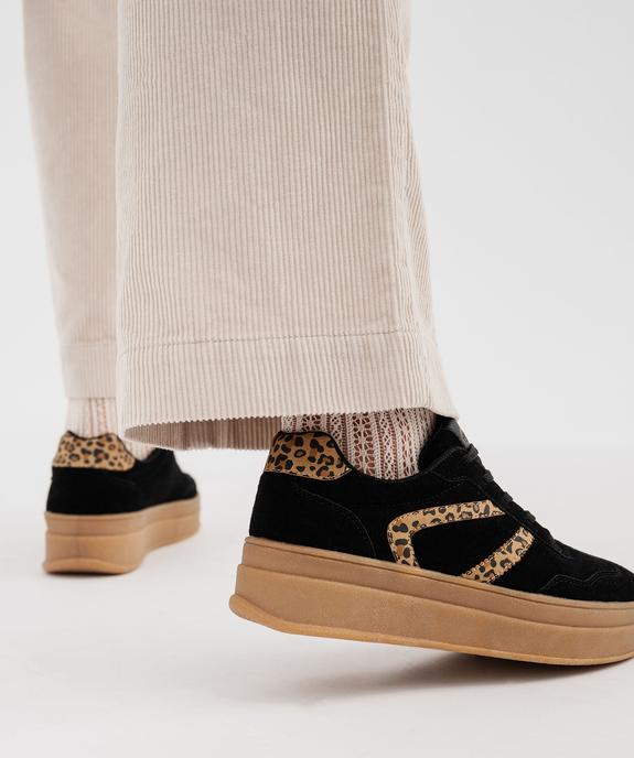 Baskets dessus cuir avec patchs léopard femme - Camps United vue1 - CAMPS - GEMO