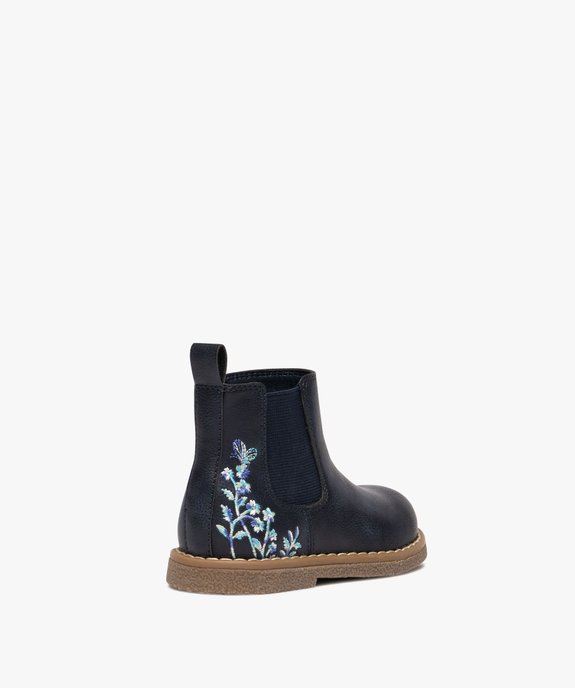 Boots bébé fille style Chelsea à zip avec détails brodés vue5 - LOVELY WINGS - GEMO