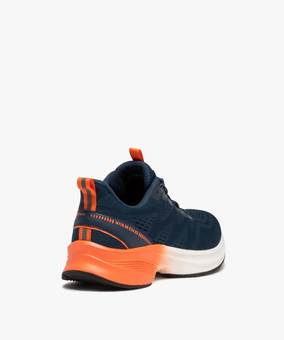 Baskets homme running en mesh détails fluo vue4 - GEMO 4G HOMME - GEMO