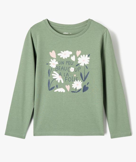 Tee-shirt à manches longues avec motif fleuri fille vue1 - GEMO 4G FILLE - GEMO