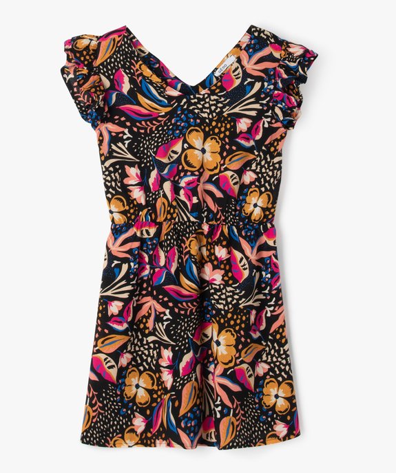 Robe à motifs fleuris avec volants aux emmanchures fille vue1 - GEMO (ENFANT) - GEMO