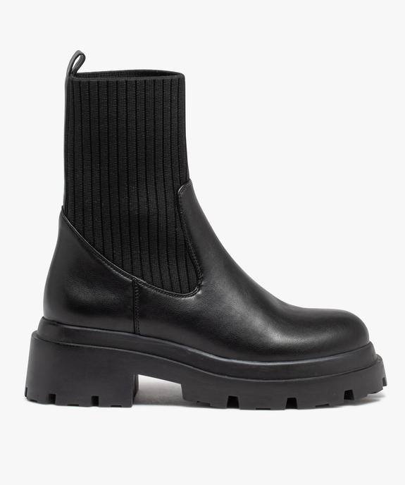 Boots col chaussette à épaisse semelle crantée femme vue1 - GEMO (CASUAL) - GEMO
