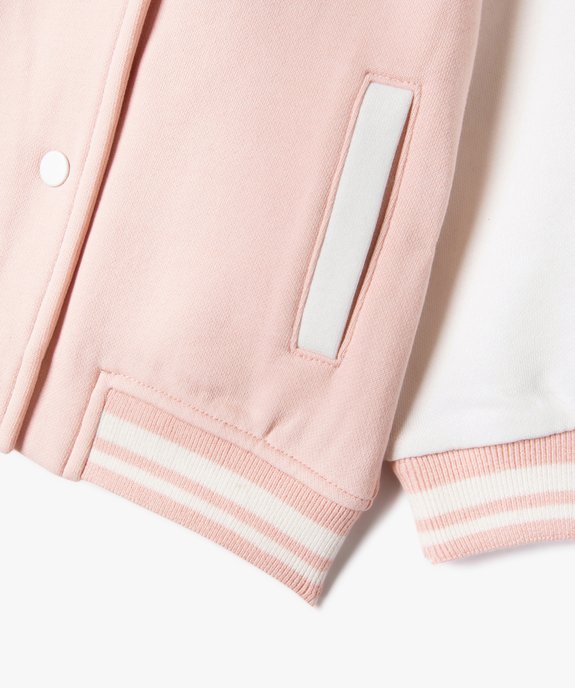 Sweat boutonné bicolore bébé fille vue3 - GEMO 4G BEBE - GEMO