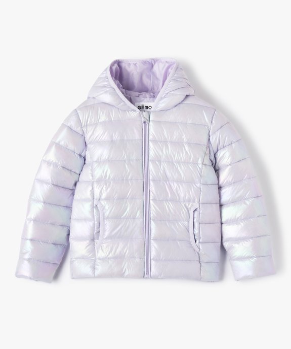 Doudoune fille à capuche pastel nacré vue2 - GEMO (ENFANT) - GEMO