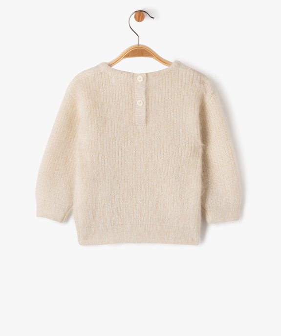 Pull en maille douillette avec broderies bébé fille - LuluCastagnette vue3 - LULUCASTAGNETTE - GEMO