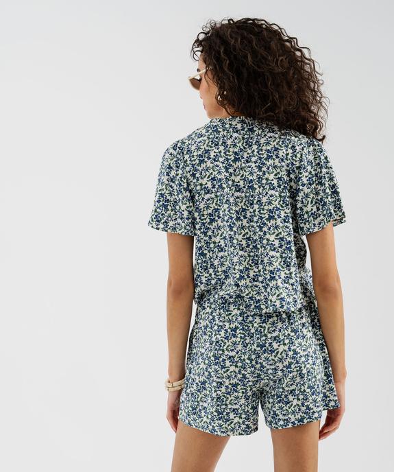 Blouse manches courtes en viscose fluide imprimée femme vue3 - GEMO 4G FEMME - GEMO