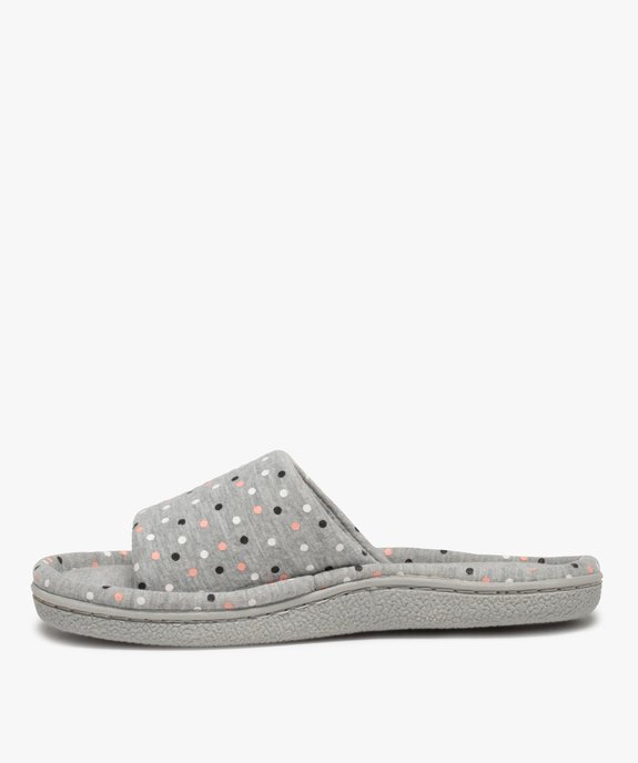 Chaussons femme mules plates en jersey imprimé vue3 - GEMO(HOMWR FEM) - GEMO