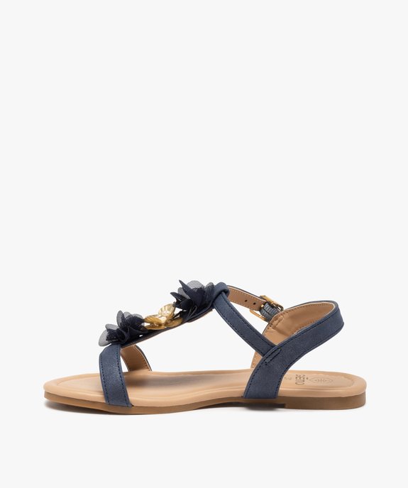 Sandales filles à talon plat et fleurs en tulle vue3 - GEMO (ENFANT) - GEMO