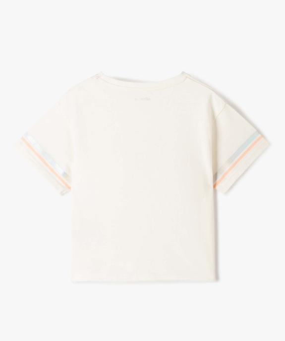 Tee-shirt fille oversize à manches courtes et motif irisé vue4 - GEMO (ENFANT) - GEMO
