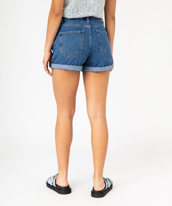 Short en jean ample à revers femme vue3 - GEMO 4G FEMME - GEMO