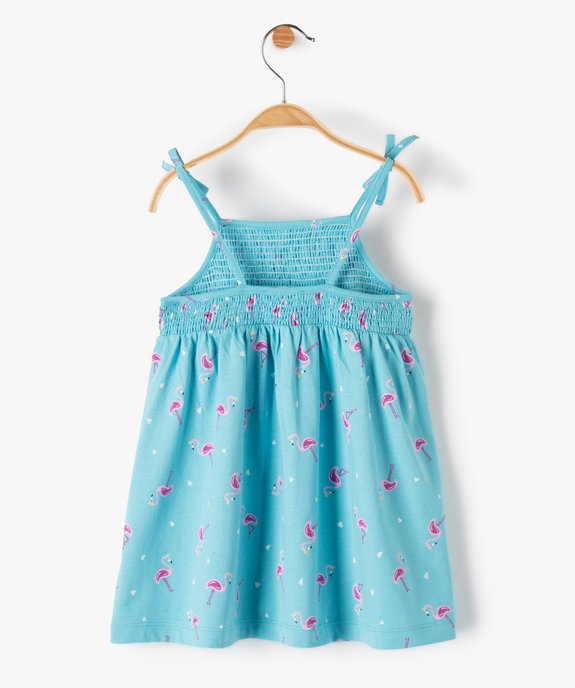Robe bébé fille imprimée à buste smocké et fines bretelles vue3 - GEMO(BEBE DEBT) - GEMO