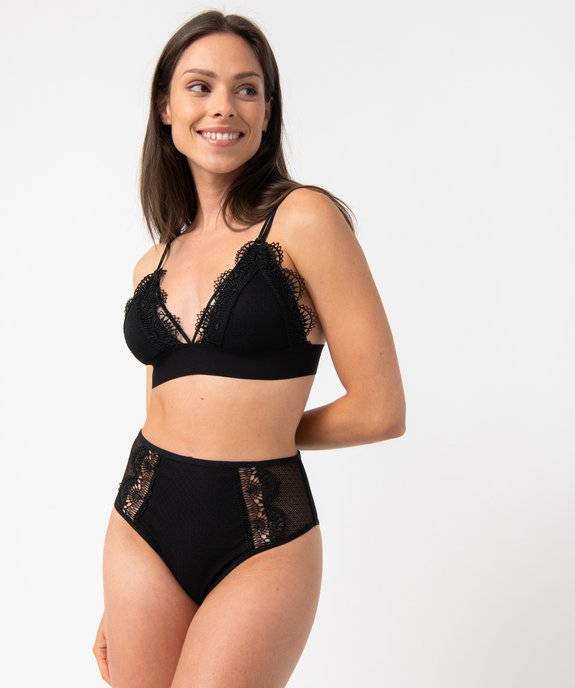 Culotte femme taille haute en dentelle vue3 - GEMO(HOMWR FEM) - GEMO