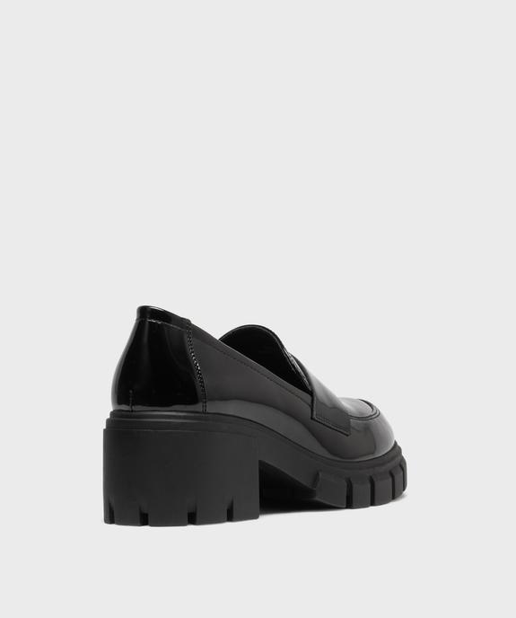 Mocassins vernis sur semelle crantée et talon bloc femme - 5 Miles vue4 - 5 MILES - GEMO