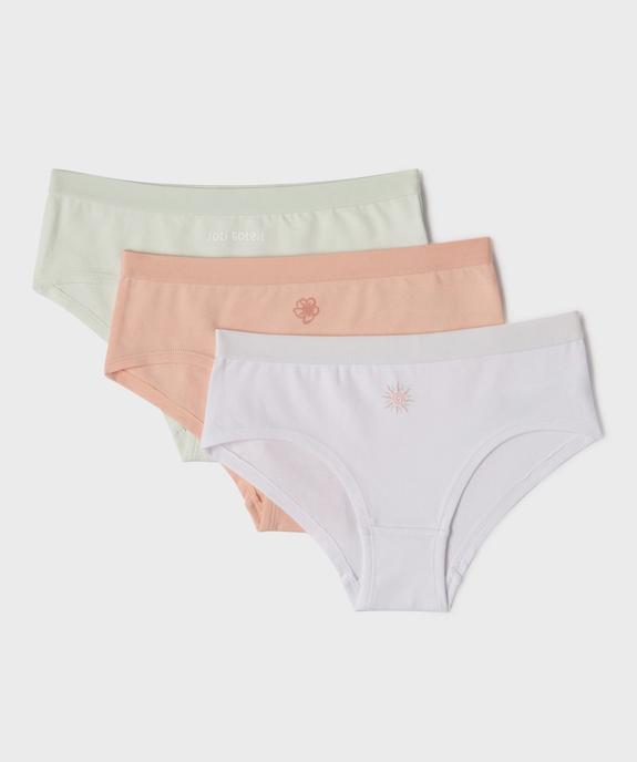 Shorties en coton stretch à motifs fille (lot de 3) vue1 - GEMO 4G FILLE - GEMO