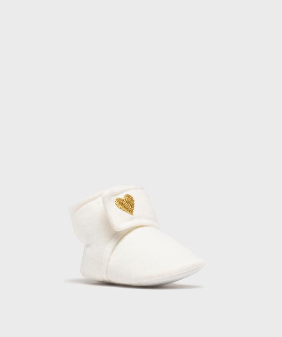 Chaussons de naissance montants en jersey à scratch bébé fille vue2 - LITTLE LOVE GEMO FOR GOOD - GEMO