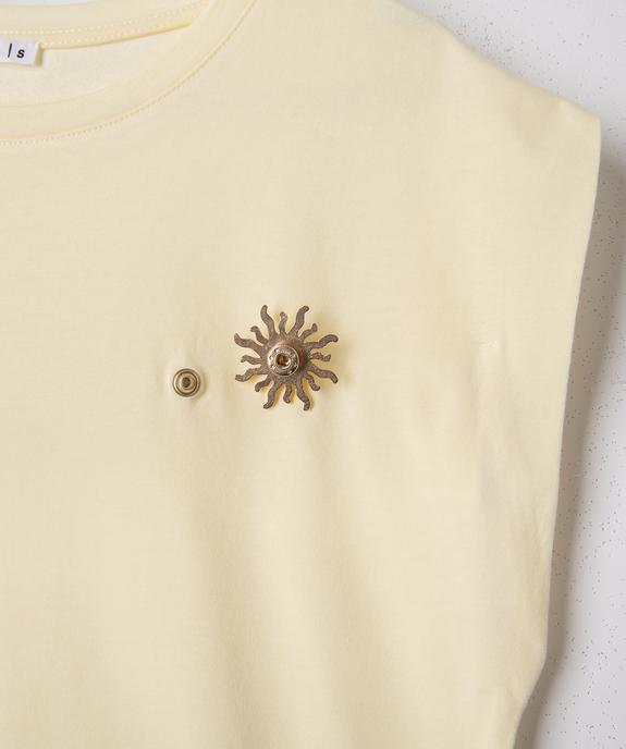 Tee-shirt sans manches loose en jersey de coton à breloque femme vue5 - GEMO(FEMME PAP) - GEMO