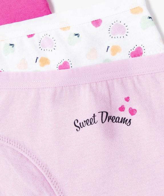 Culottes en coton fille (lot de 3) vue2 - GEMO 4G FILLE - GEMO