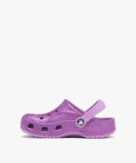 Sabots souples fille dessus perforé Baya Glitter - Crocs vue3 - CROCS - GEMO