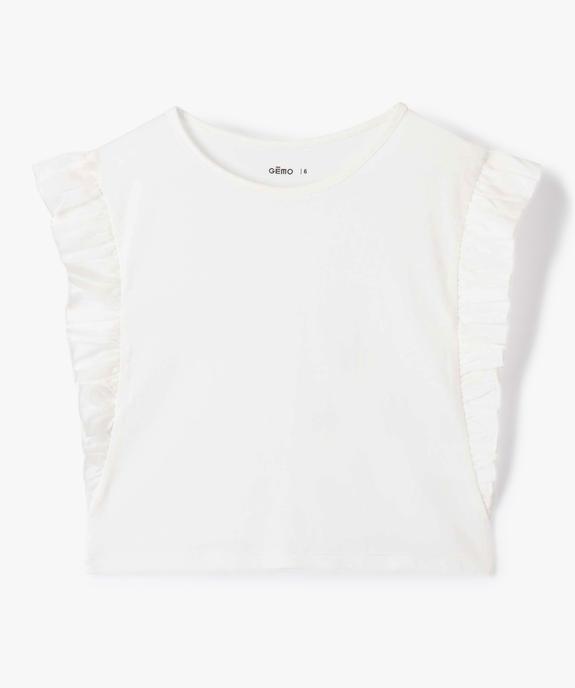 Tee-shirt avec volants sur les côtés fille vue1 - GEMO 4G FILLE - GEMO