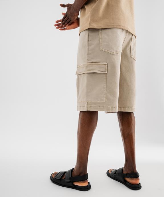 Bermuda cargo avec taille élastique homme vue3 - GEMO (HOMME) - GEMO