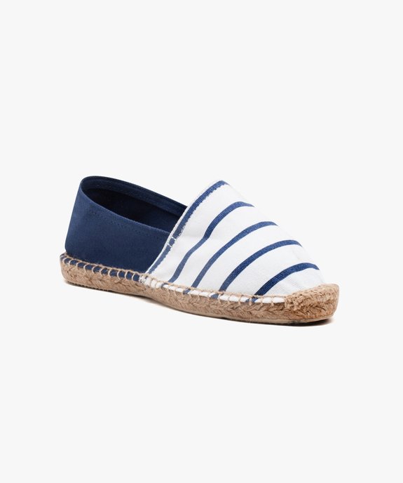 Espadrilles femme à talon plat dessus toile vue2 - GEMO (PLAGE) - GEMO
