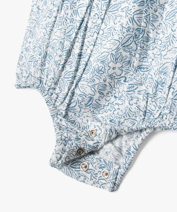 Combinaison barboteuse à motifs fleuris bébé fille vue3 - GEMO(BEBE DEBT) - GEMO