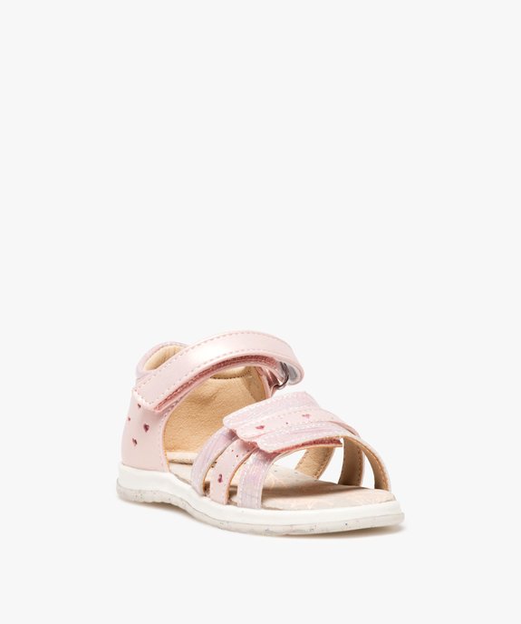 Sandales bébé fille avec brides scintillantes et motifs coeurs - Beppi vue2 - GEMO(BEBE DEBT) - GEMO