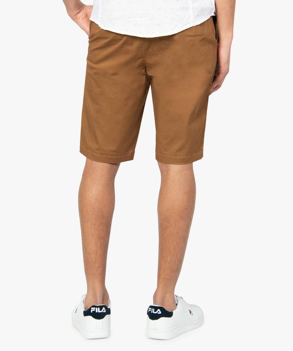Bermuda homme en toile extensible 5 poches coupe chino vue3 - GEMO (HOMME) - GEMO