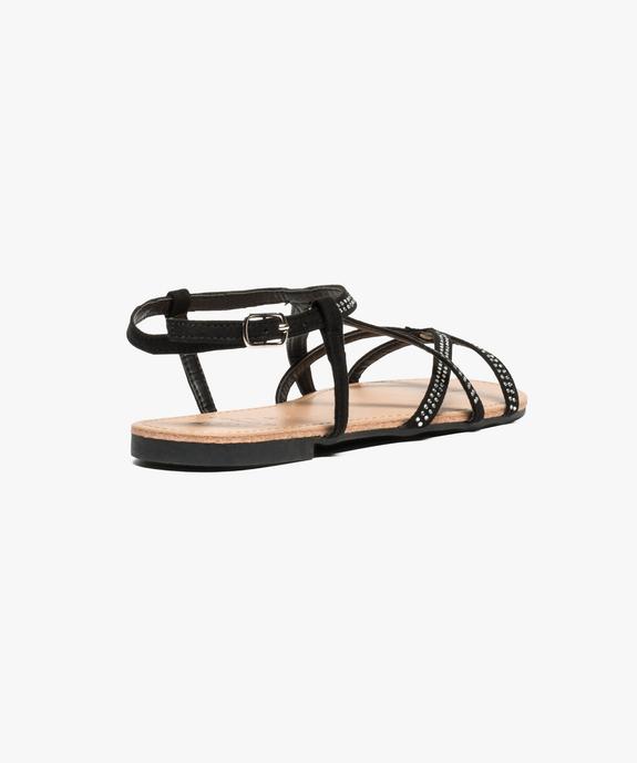 Nu-pieds en toile avec strass sur le dessus vue4 - GEMO (CASUAL) - GEMO