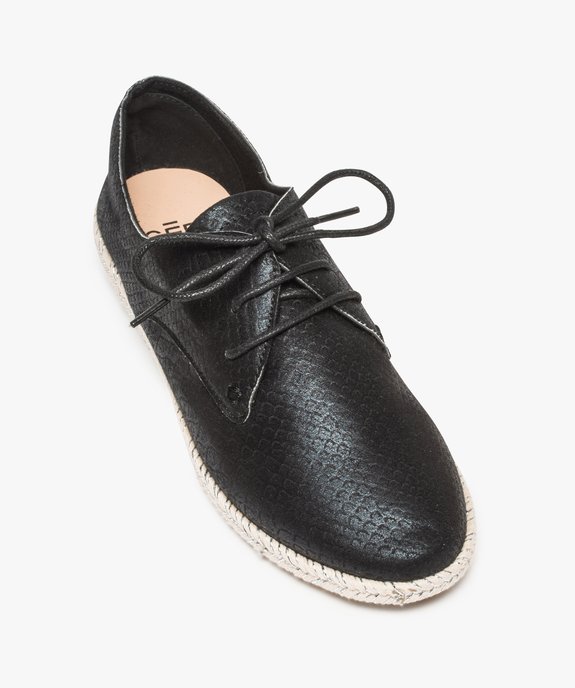 Derbies femme à semelle bordée de corde tressée vue5 - GEMO (CASUAL) - GEMO