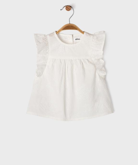 Blouse brodée avec volants sur les épaules bébé fille vue2 - GEMO(BEBE DEBT) - GEMO