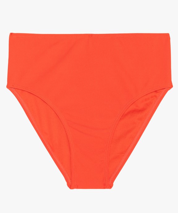 Bas de maillot de bain fille taille haute à fines côtes vue1 - GEMO (JUNIOR) - GEMO